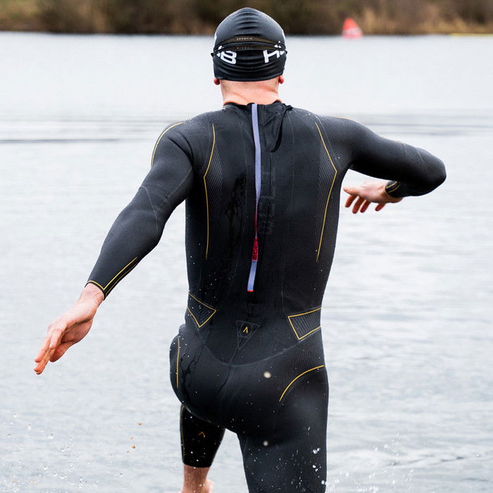 2024 Huub Hombres Alchemy 3/5mm Back Zip Swim Neopreno ALCHEMY1 - Black / Grey / Gold